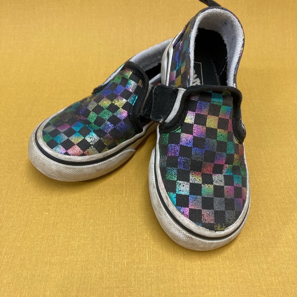 Vans Kids Multicolor Checkered Sneakers - Picture 3 of 5